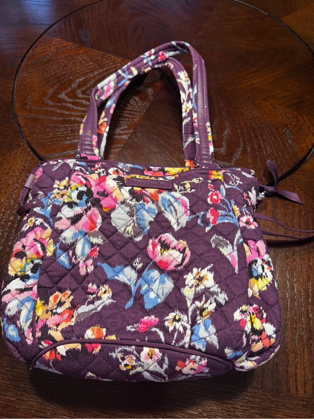 Vera Bradley Plum Quilted Floral Shoulder Bag